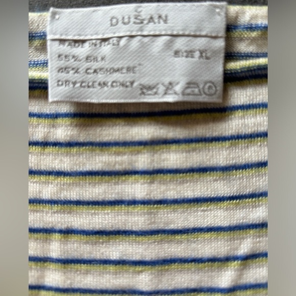 Dušan Paunovic Cashmere Silk Blend Striped  Luxury Designer Sweater Tank Sz XL - Picture 5 of 5